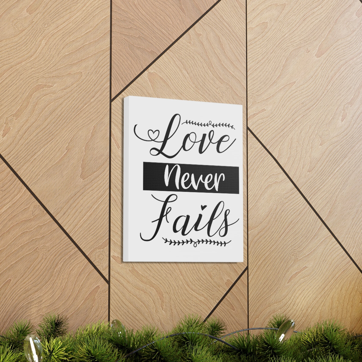 Scripture Walls Love Never Fails 1 John 4:18 White Christian Wall Art Print Ready to Hang Unframed-Express Your Love Gifts