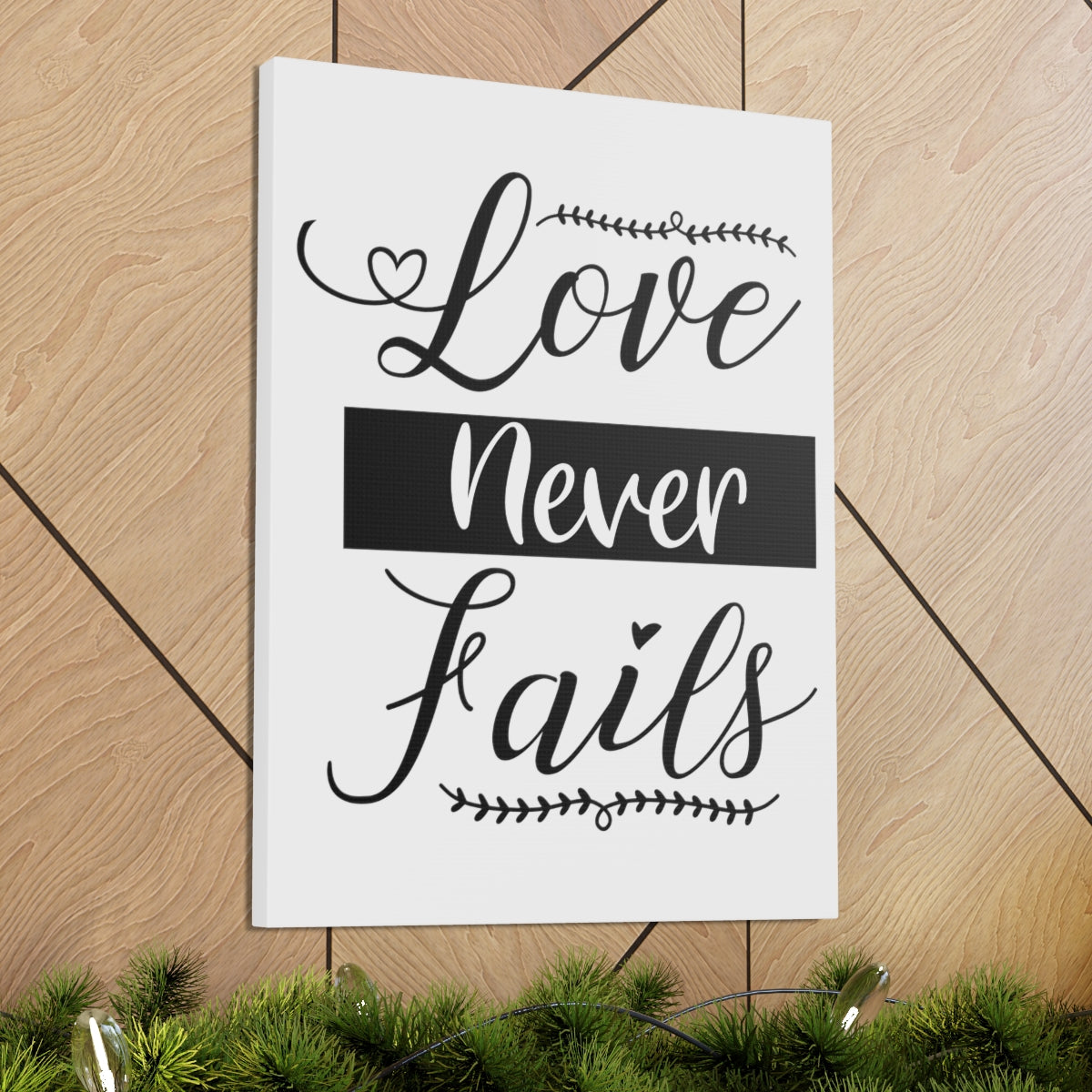 Scripture Walls Love Never Fails 1 John 4:18 White Christian Wall Art Print Ready to Hang Unframed-Express Your Love Gifts