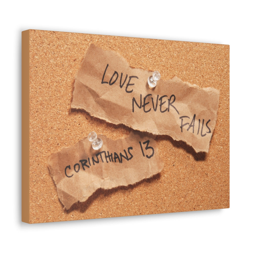 Scripture Walls Love Never Fails Corinthians 13 Bible Verse Canvas Christian Wall Art Ready to Hang Unframed-Express Your Love Gifts