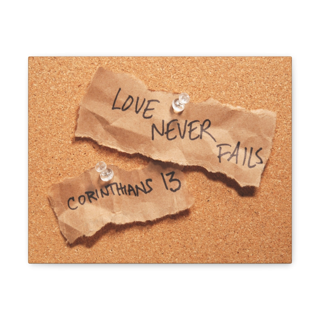 Scripture Walls Love Never Fails Corinthians 13 Bible Verse Canvas Christian Wall Art Ready to Hang Unframed-Express Your Love Gifts