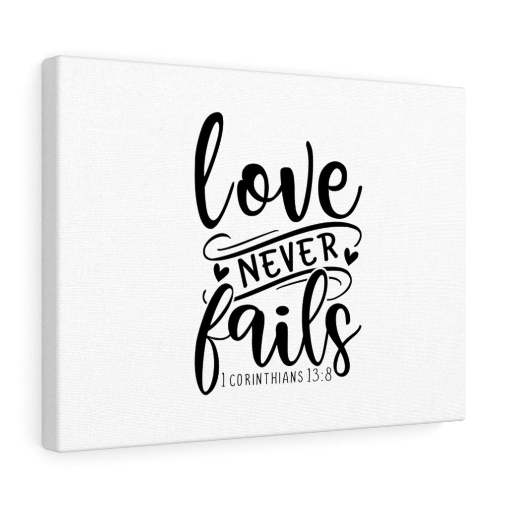 Scripture Walls Love Never Fails Heart 1 Corinthians 13:8 Bible Verse Canvas Christian Wall Art Ready to Hang Unframed-Express Your Love Gifts