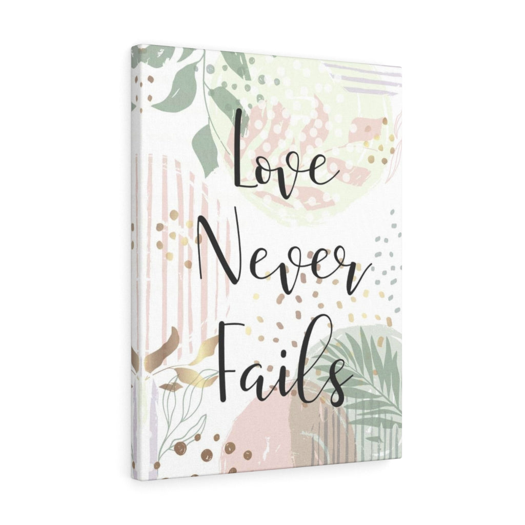 Scripture Walls Love Never Fails Leaves Bible Verse Canvas Christian Wall Art Ready to Hang Unframed-Express Your Love Gifts