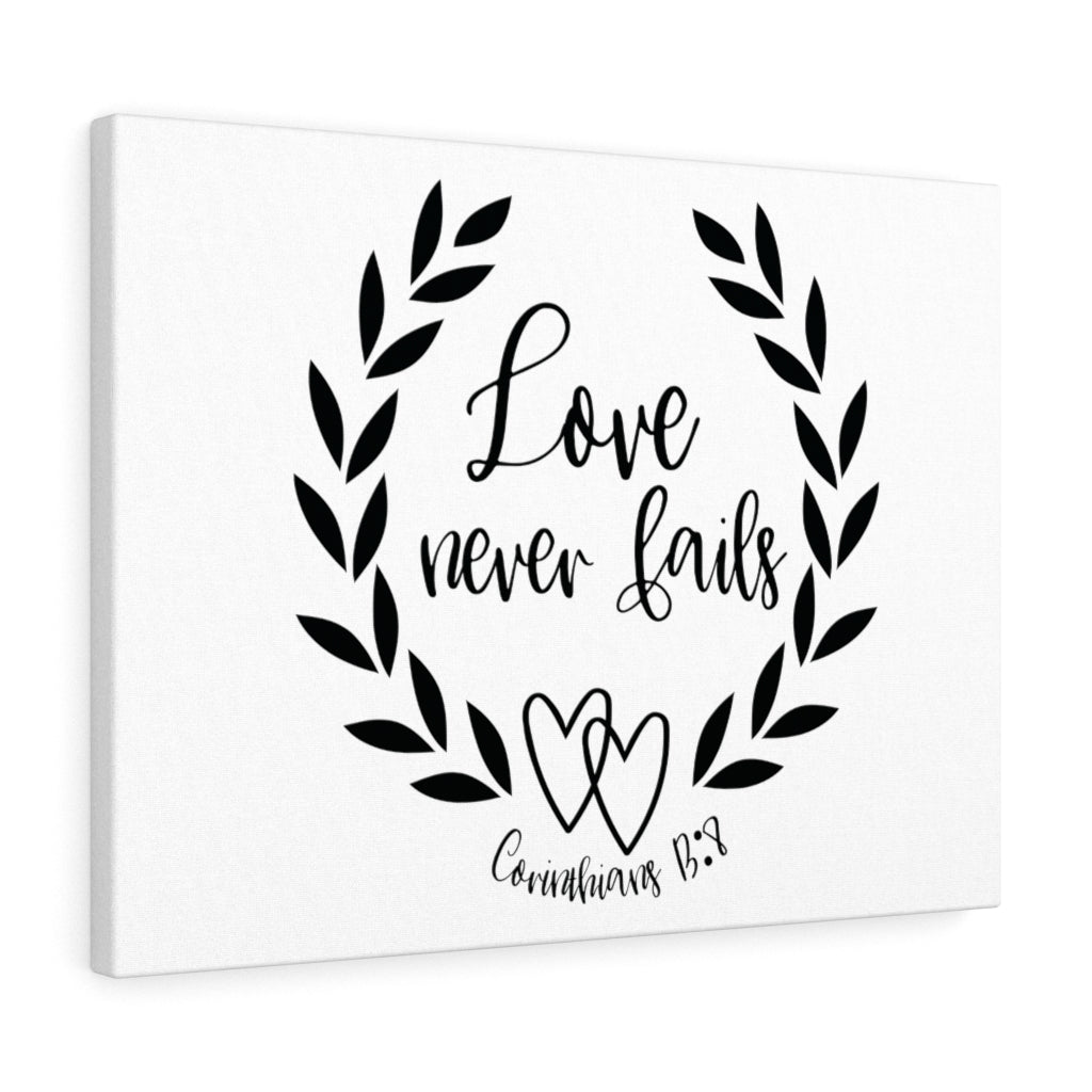 Scripture Walls Love Never Fails Leaves Corinthians 13:8 Bible Verse Canvas Christian Wall Art Ready to Hang Unframed-Express Your Love Gifts
