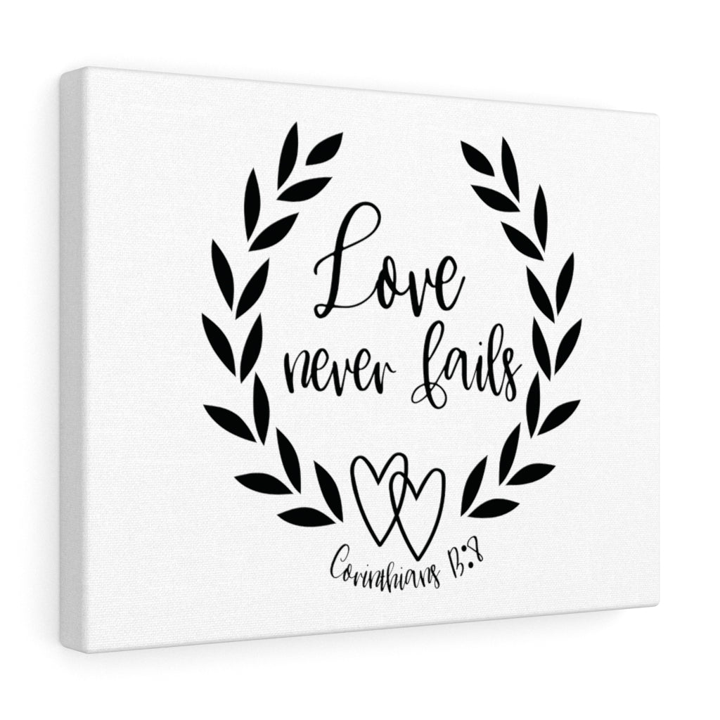 Scripture Walls Love Never Fails Leaves Corinthians 13:8 Bible Verse Canvas Christian Wall Art Ready to Hang Unframed-Express Your Love Gifts