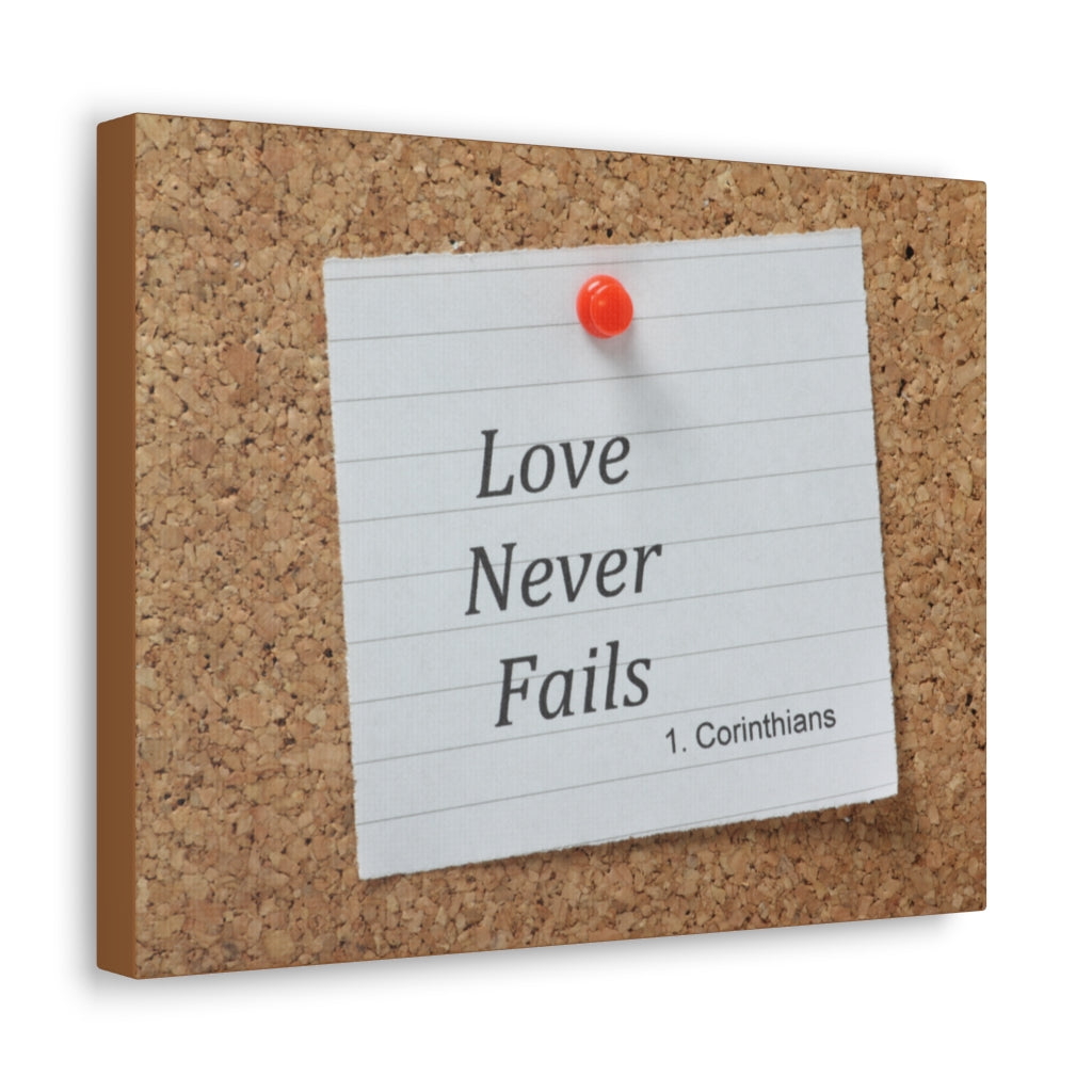 Scripture Walls Love Never Fails Pin 1 Corinthians Bible Verse Canvas Christian Wall Art Ready to Hang Unframed-Express Your Love Gifts