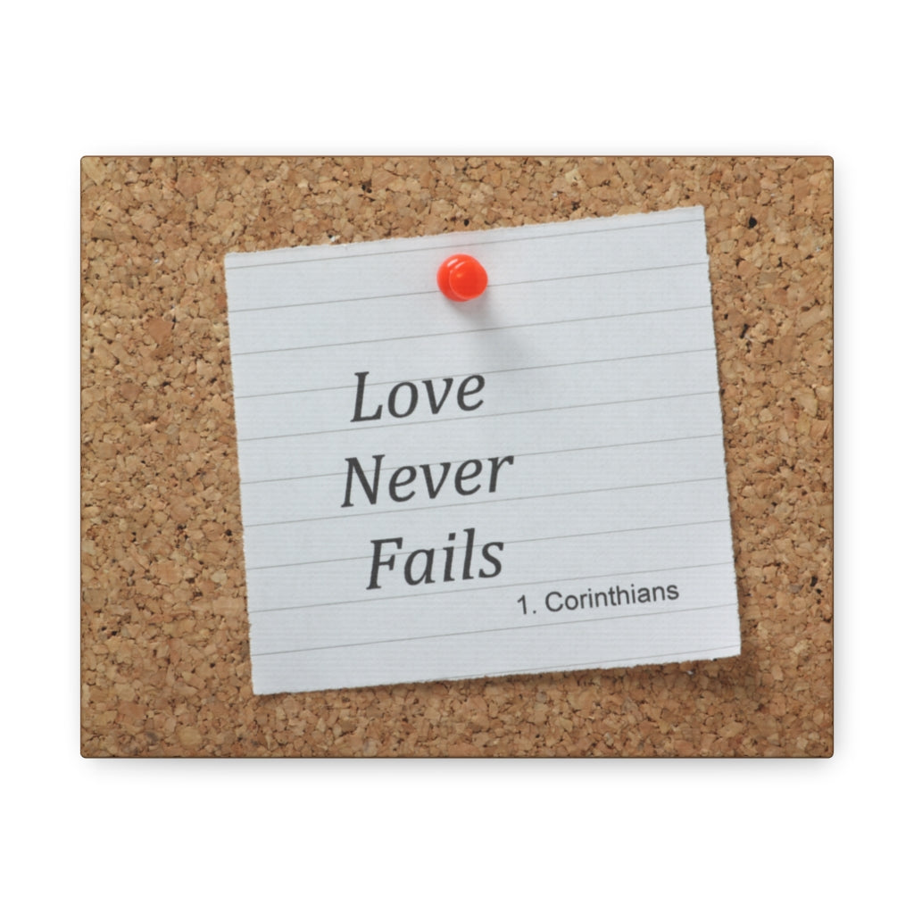 Scripture Walls Love Never Fails Pin 1 Corinthians Bible Verse Canvas Christian Wall Art Ready to Hang Unframed-Express Your Love Gifts