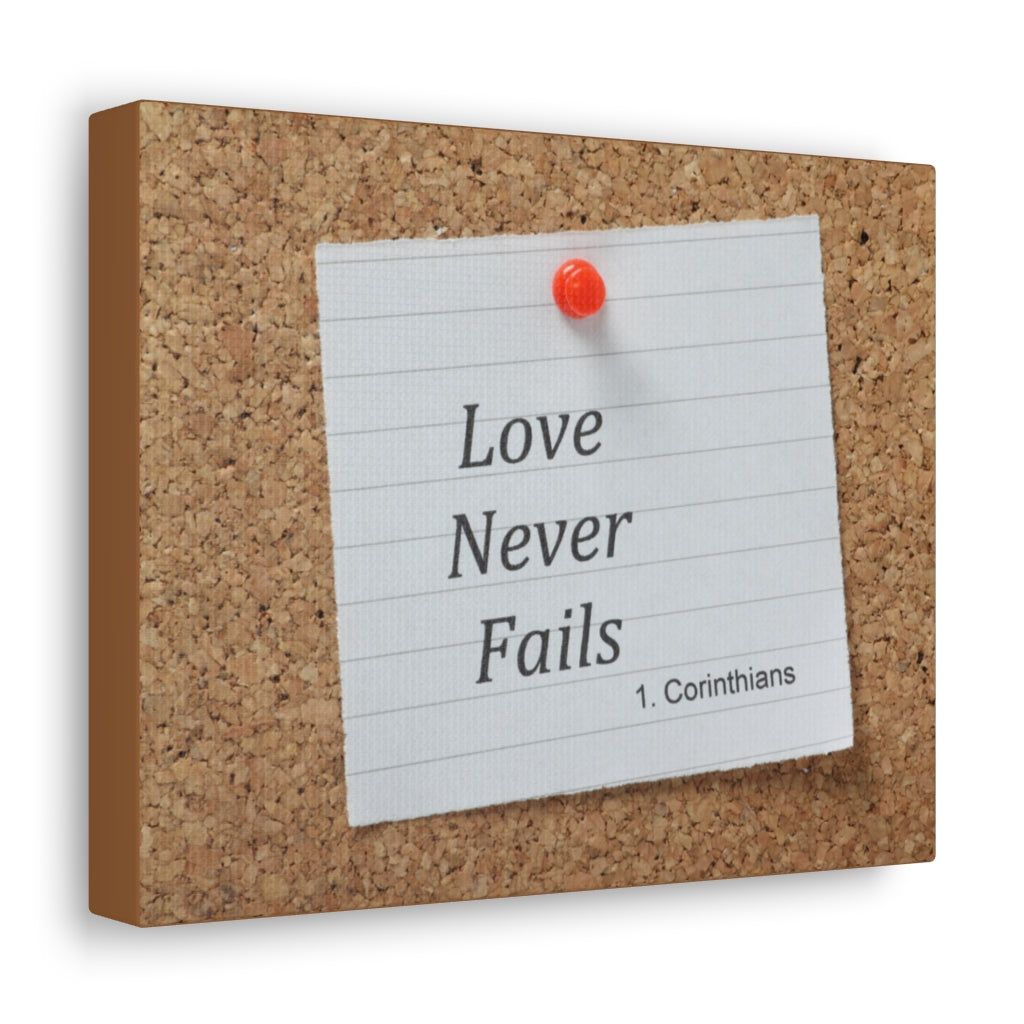 Scripture Walls Love Never Fails Pin 1 Corinthians Bible Verse Canvas Christian Wall Art Ready to Hang Unframed-Express Your Love Gifts
