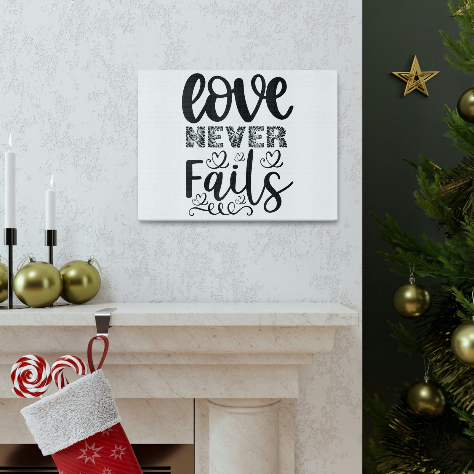 Scripture Walls Love Never Fails Psalm 86:15 Christian Wall Art Print Ready to Hang Unframed-Express Your Love Gifts