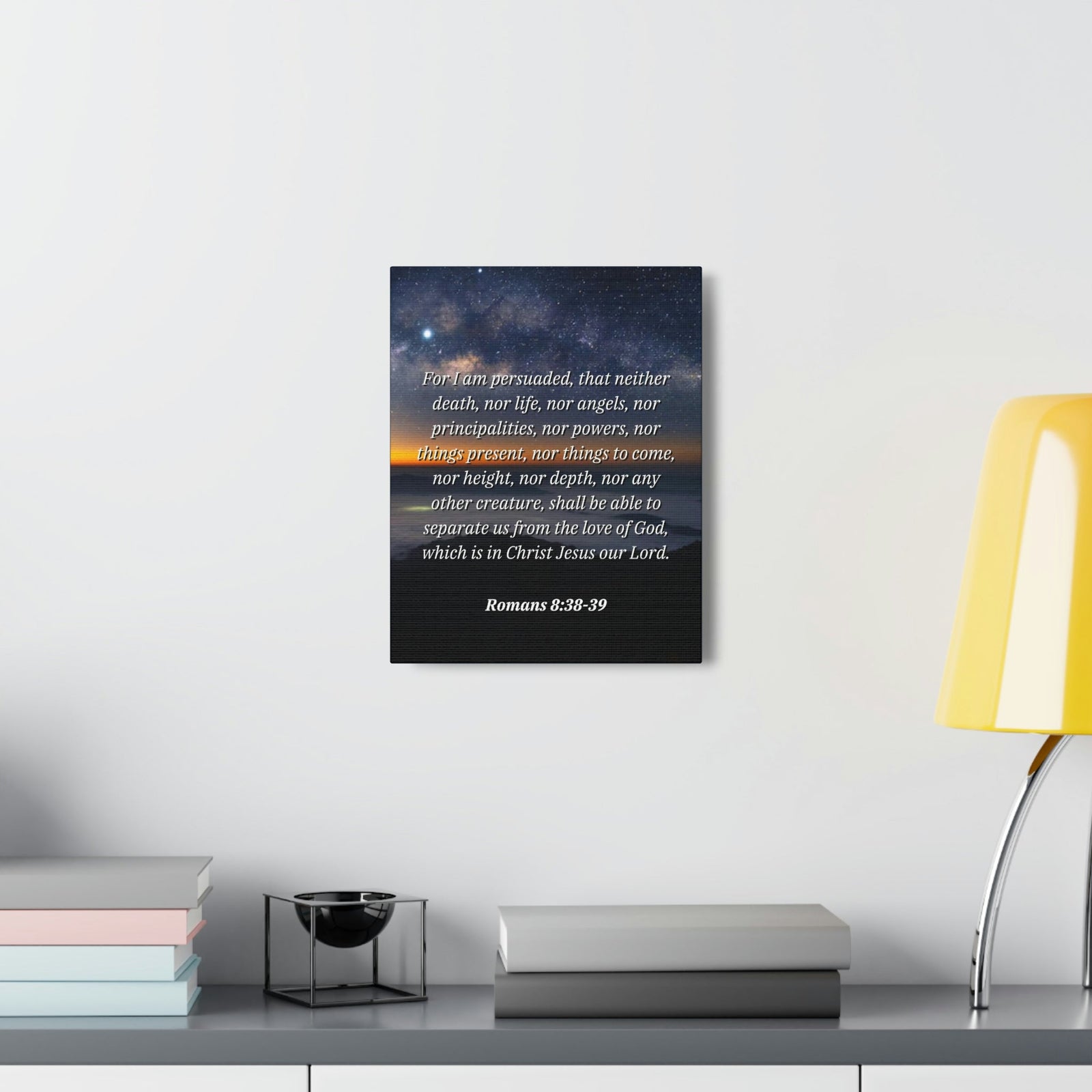 Scripture Walls Love Of God Romans 8:38 Bible Verse Canvas Christian Wall Art Ready to Hang Unframed-Express Your Love Gifts