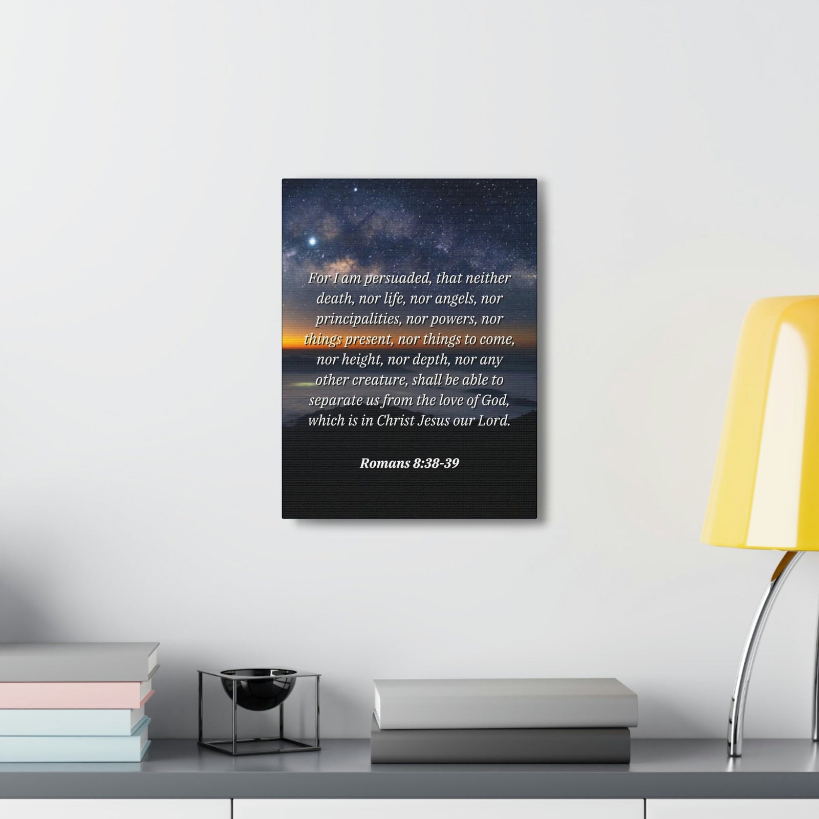 Scripture Walls Love Of God Romans 8:38 Bible Verse Canvas Christian Wall Art Ready to Hang Unframed-Express Your Love Gifts