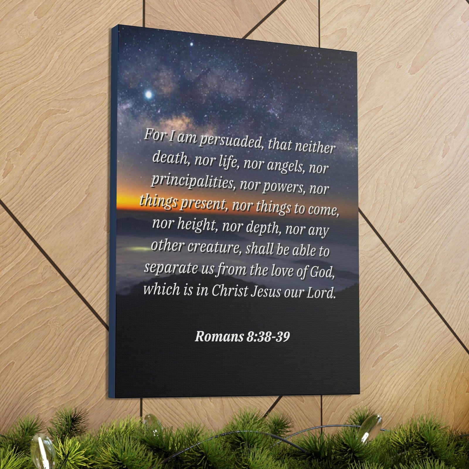 Scripture Walls Love Of God Romans 8:38 Bible Verse Canvas Christian Wall Art Ready to Hang Unframed-Express Your Love Gifts