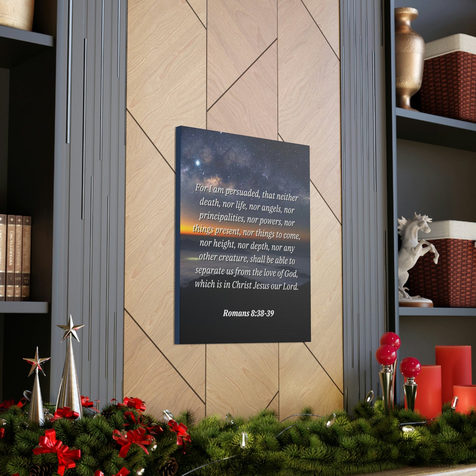 Scripture Walls Love Of God Romans 8:38 Bible Verse Canvas Christian Wall Art Ready to Hang Unframed-Express Your Love Gifts