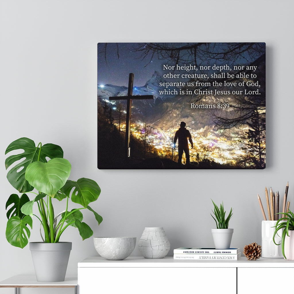 Scripture Walls Love of God Romans 8:39 Bible Verse Canvas Christian Wall Art Ready to Hang Unframed-Express Your Love Gifts