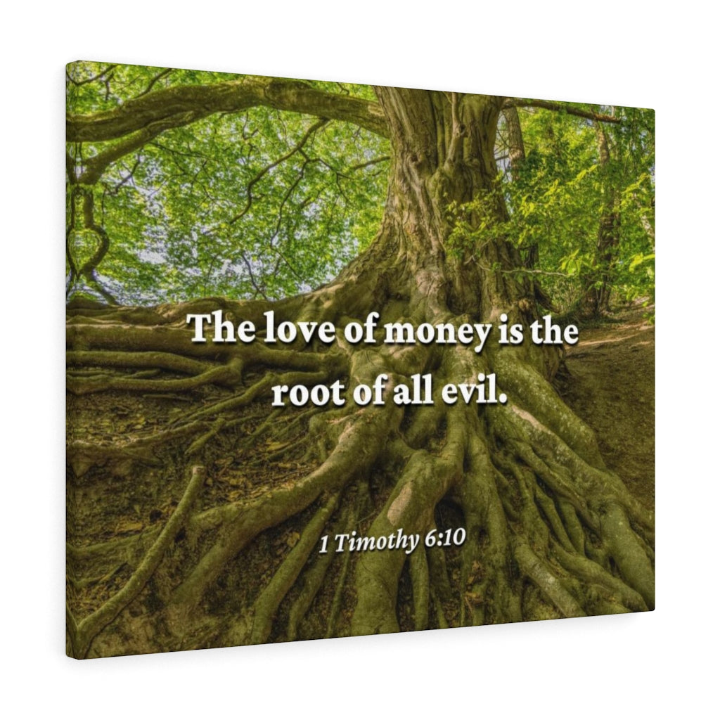 Scripture Walls Love Of Money 1 Timothy 6:10 Bible Verse Canvas Christian Wall Art Ready to Hang Unframed-Express Your Love Gifts