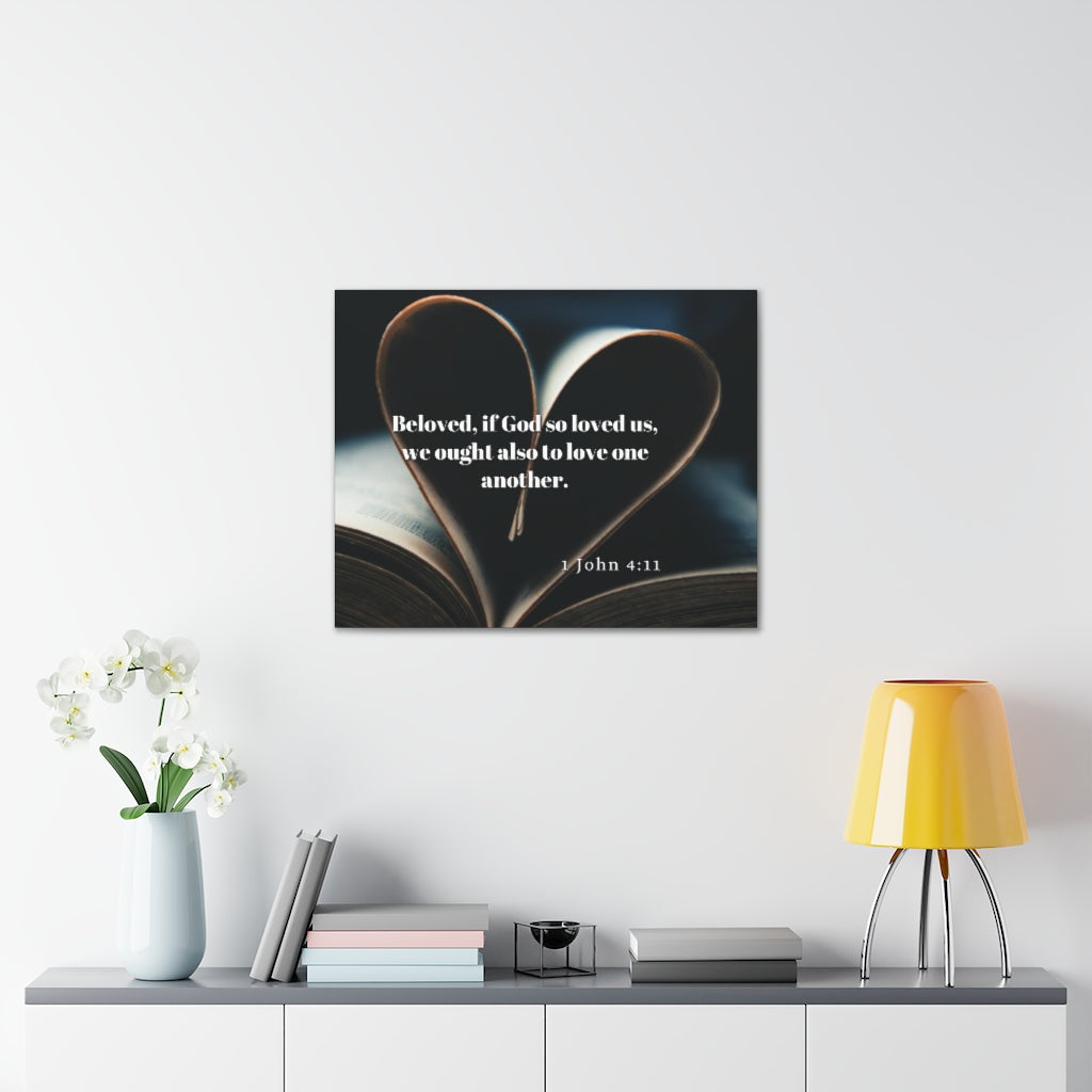 Scripture Walls Love One Another 1 John 4:11 Bible Verse Canvas Christian Wall Art Ready to Hang Unframed-Express Your Love Gifts