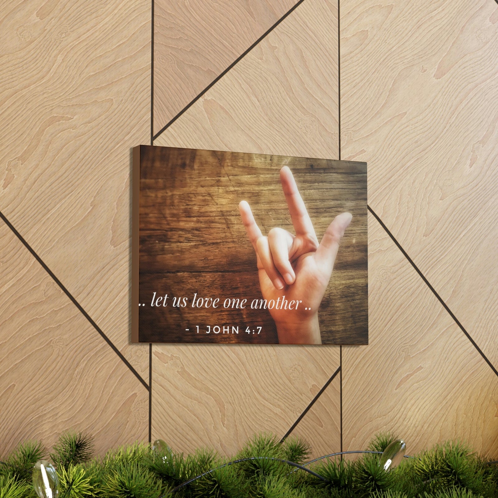 Scripture Walls Love One Another 1 John 4:7 Bible Verse Canvas Christian Wall Art Bible Verse Print Ready To Hang Unframed-Express Your Love Gifts