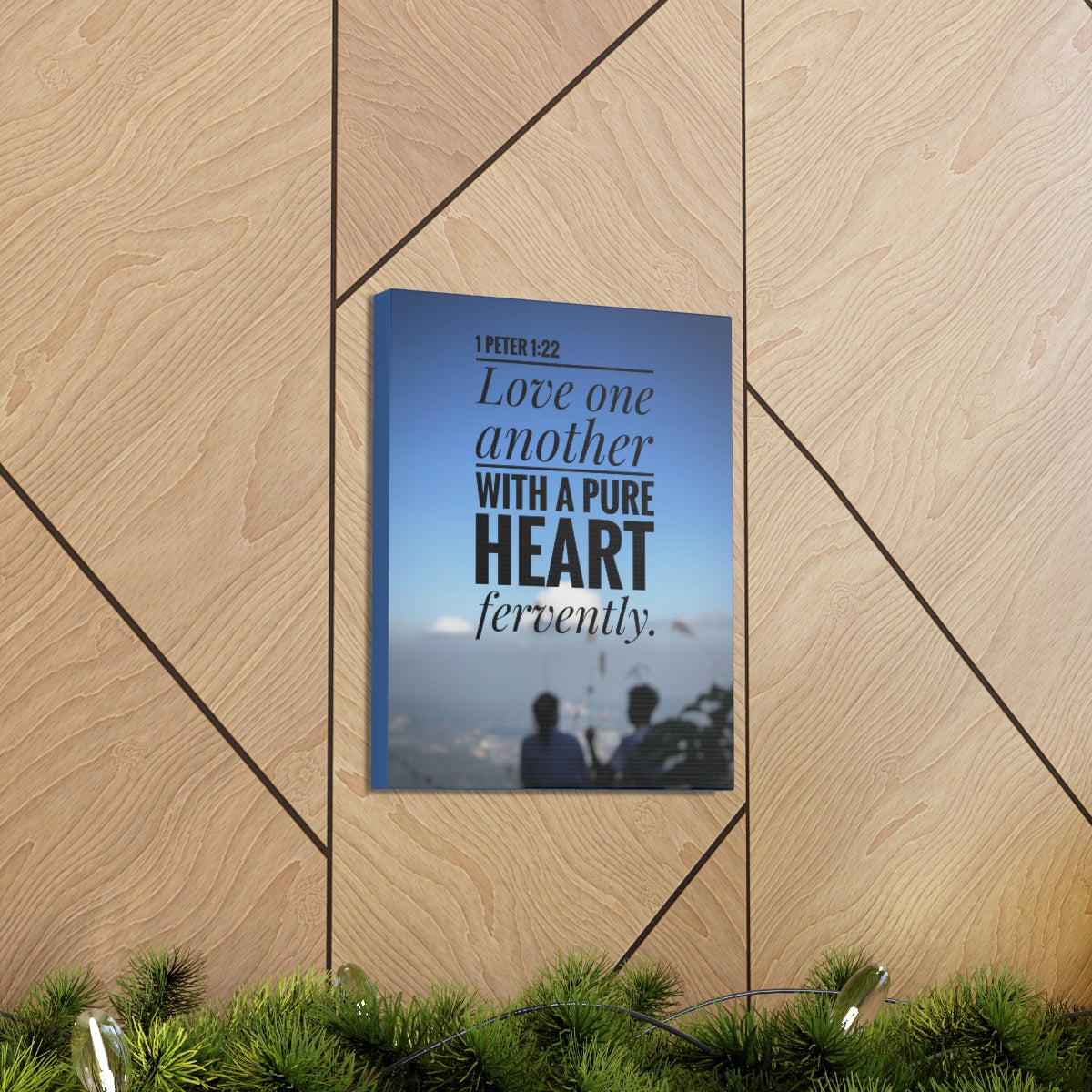 Scripture Walls Love One Another 1 Peter 1:22 Bible Verse Canvas Christian Wall Art Bible Verse Print Ready To Hang Unframed-Express Your Love Gifts