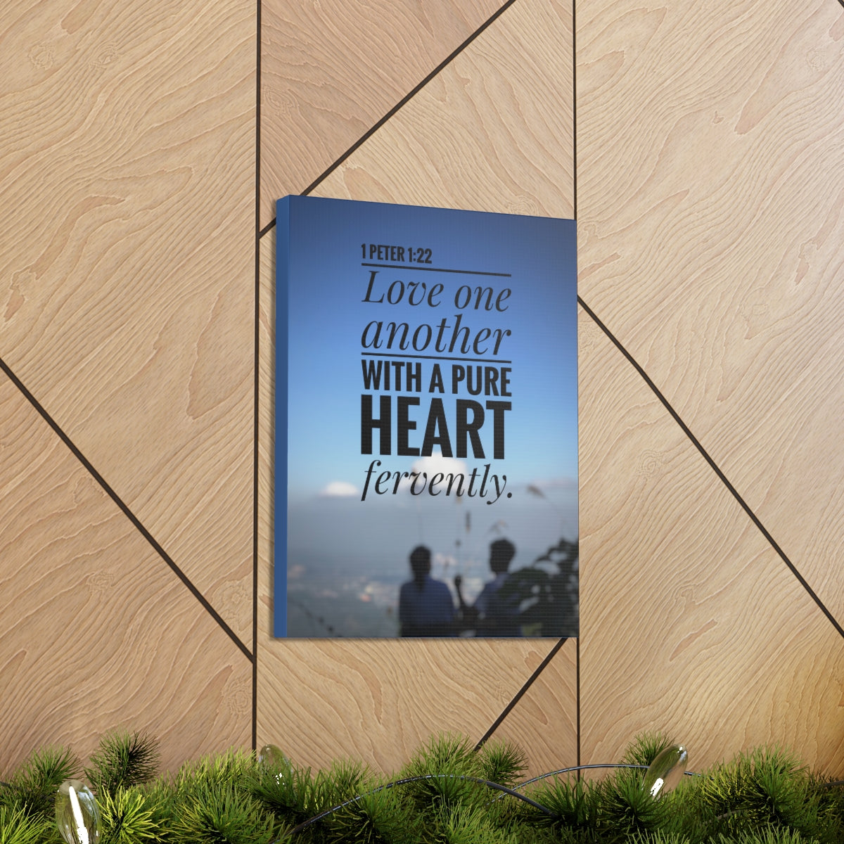 Scripture Walls Love One Another 1 Peter 1:22 Bible Verse Canvas Christian Wall Art Bible Verse Print Ready To Hang Unframed-Express Your Love Gifts