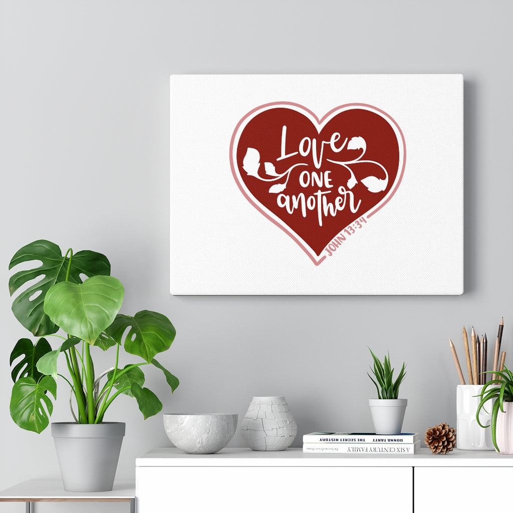 Scripture Walls Love One Another Heart John 13:34 Bible Verse Canvas Christian Wall Art Ready to Hang Unframed-Express Your Love Gifts