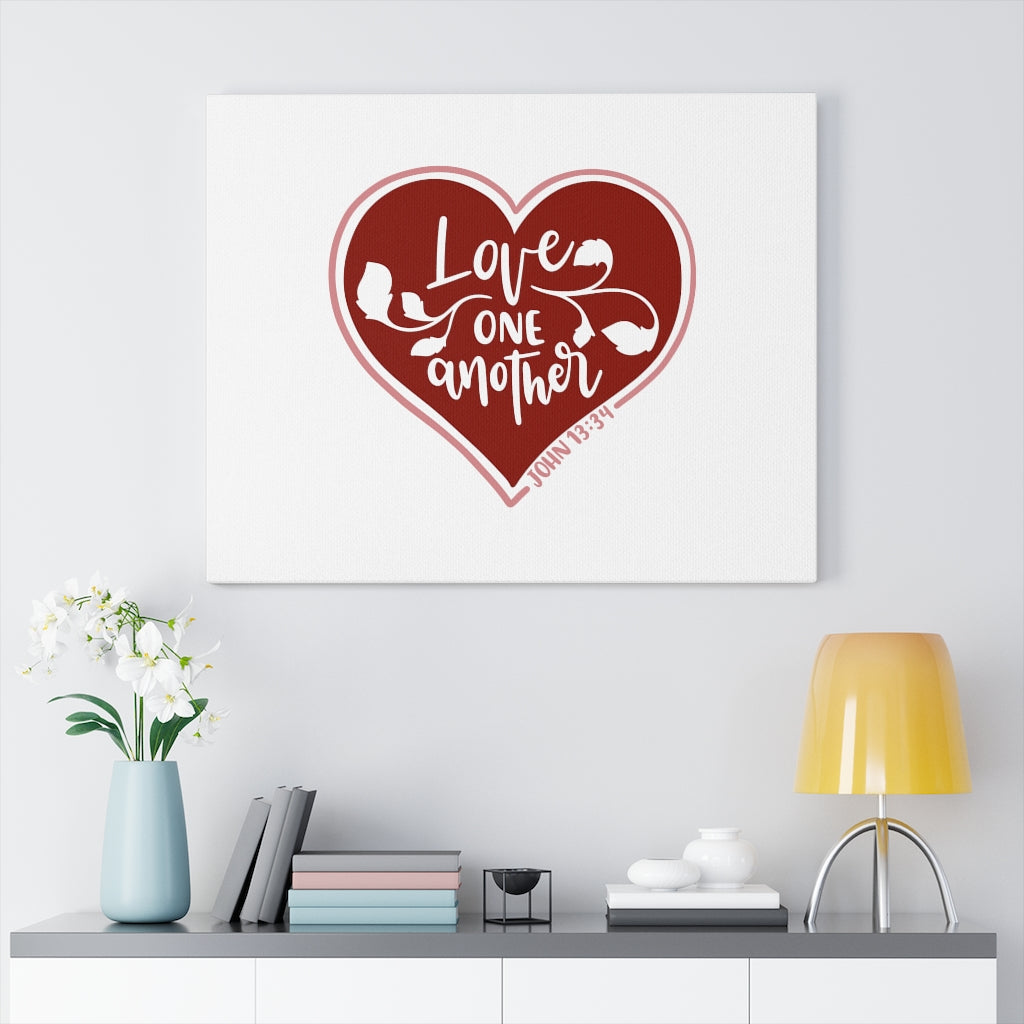 Scripture Walls Love One Another Heart John 13:34 Bible Verse Canvas Christian Wall Art Ready to Hang Unframed-Express Your Love Gifts