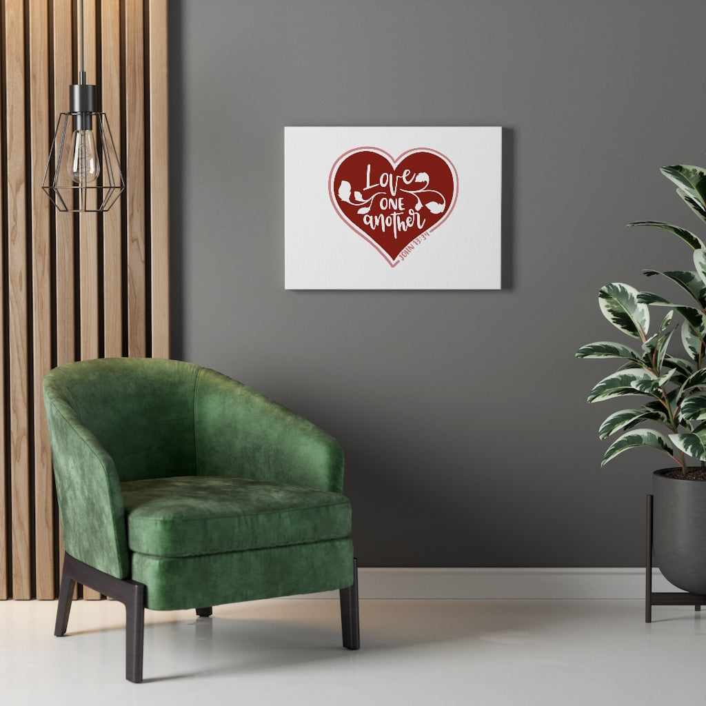 Scripture Walls Love One Another Heart John 13:34 Bible Verse Canvas Christian Wall Art Ready to Hang Unframed-Express Your Love Gifts