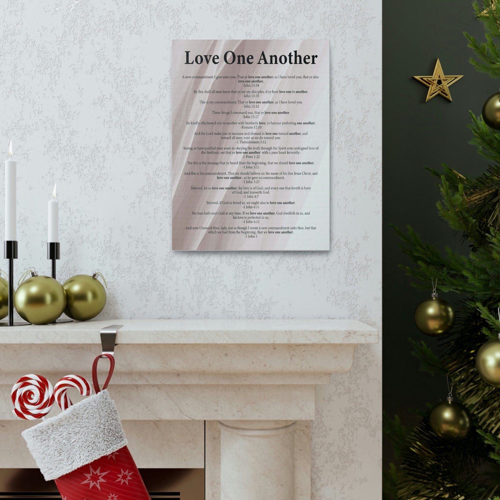 Scripture Walls Love One Another John 13:34 Christian Wall Art Ready to Hang Unframed-Express Your Love Gifts