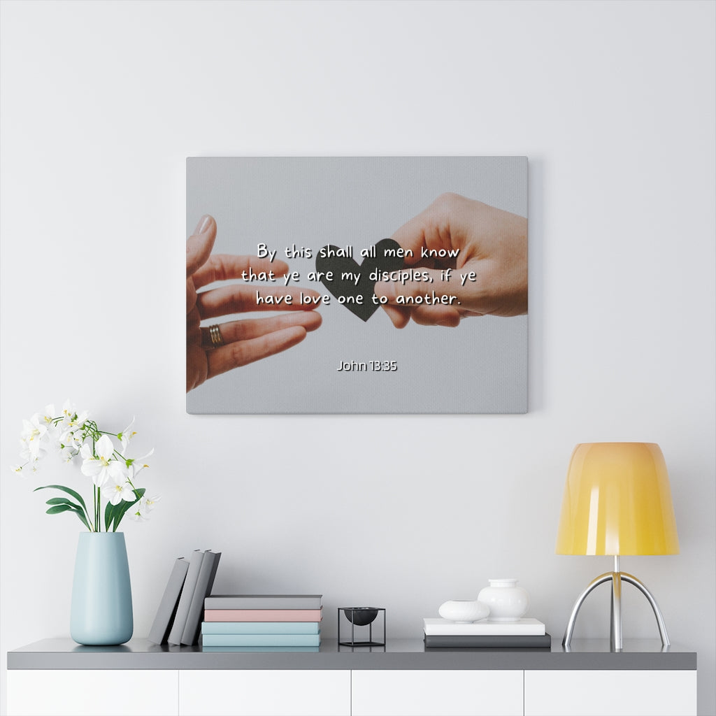 Scripture Walls Love One Another John 13:35 Bible Verse Canvas Christian Wall Art Ready to Hang Unframed-Express Your Love Gifts