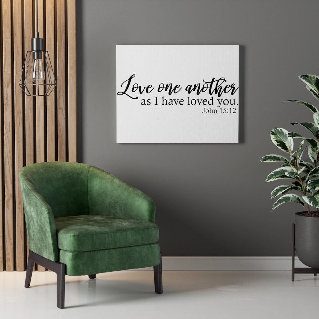 Scripture Walls Love One Another John 15:12 Bible Verse Canvas Christian Wall Art Ready to Hang Unframed-Express Your Love Gifts
