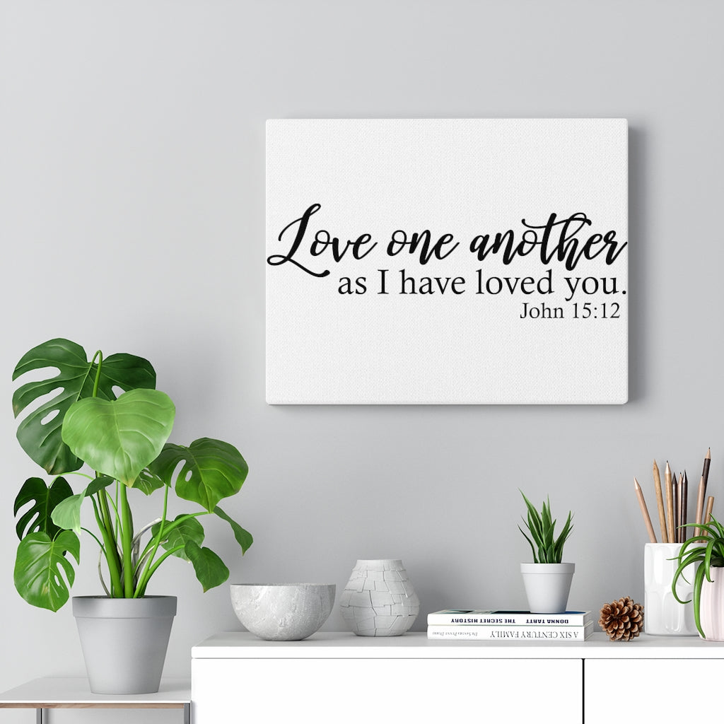 Scripture Walls Love One Another John 15:12 Bible Verse Canvas Christian Wall Art Ready to Hang Unframed-Express Your Love Gifts
