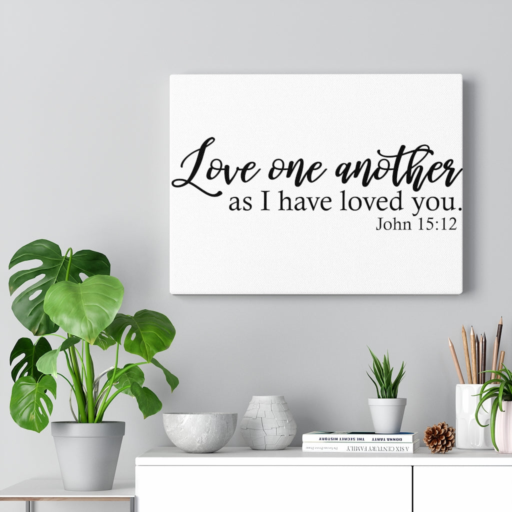 Scripture Walls Love One Another John 15:12 Bible Verse Canvas Christian Wall Art Ready to Hang Unframed-Express Your Love Gifts
