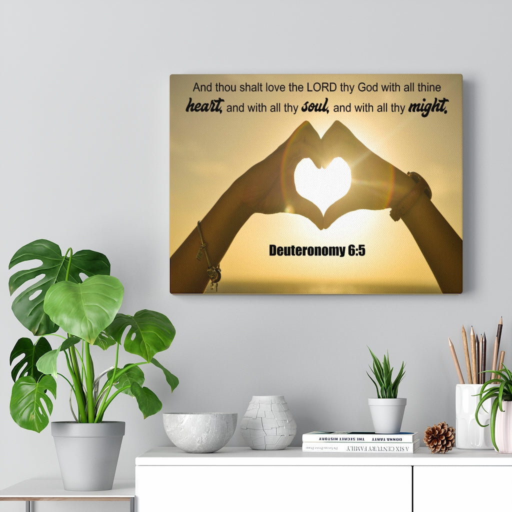 Scripture Walls Love The Lord Deuteronomy 6:5 Bible Verse Canvas Christian Wall Art Ready to Hang Unframed-Express Your Love Gifts