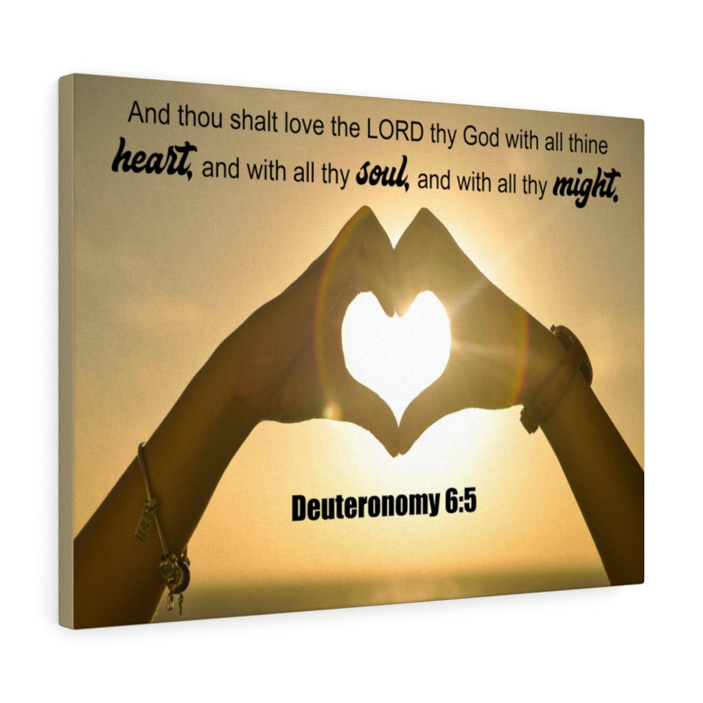 Scripture Walls Love The Lord Deuteronomy 6:5 Bible Verse Canvas Christian Wall Art Ready to Hang Unframed-Express Your Love Gifts
