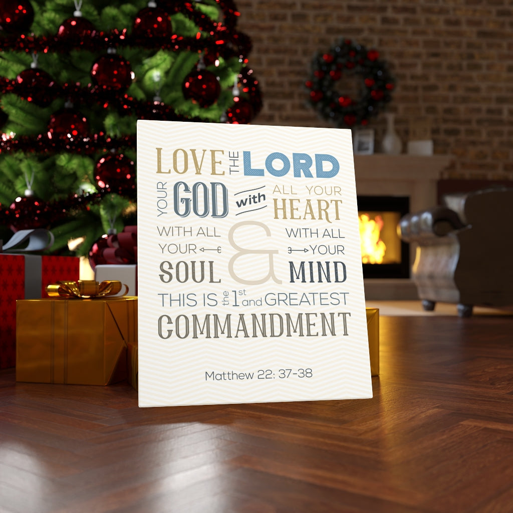Scripture Walls Love The Lord Matthew 22:37-38 Bible Verse Canvas Christian Wall Art Ready to Hang Unframed-Express Your Love Gifts