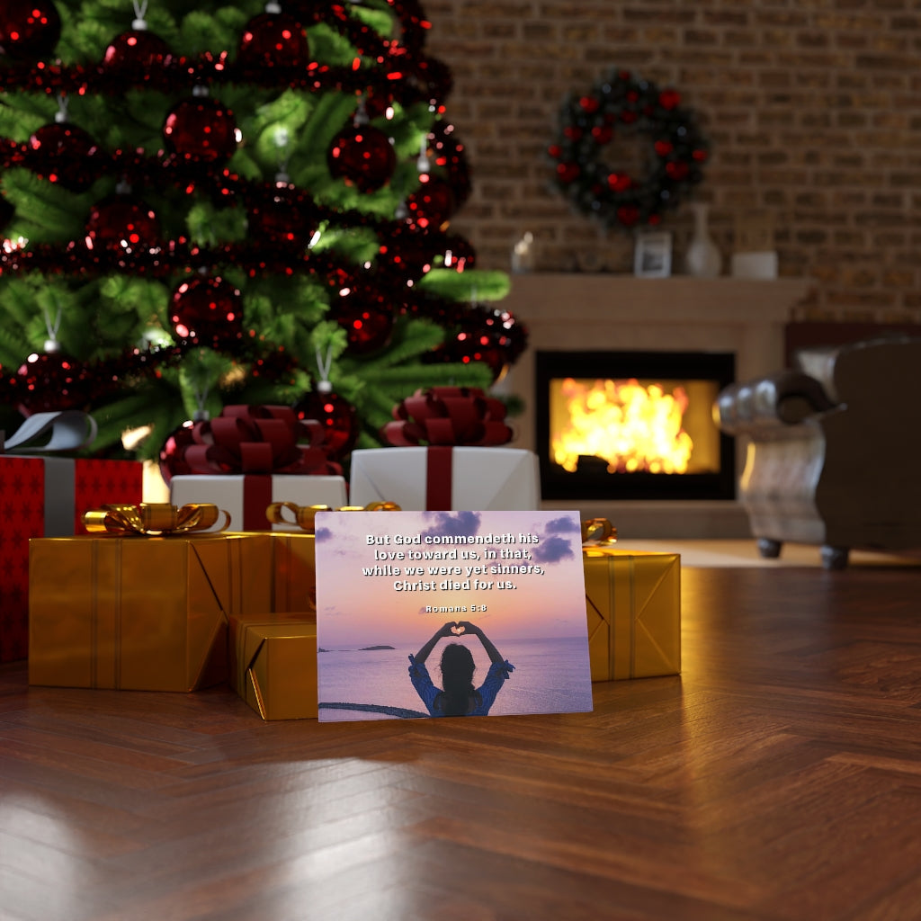 Scripture Walls Love Towards Us Romans 5:8 Bible Verse Canvas Christian Wall Art Ready to Hang Unframed-Express Your Love Gifts