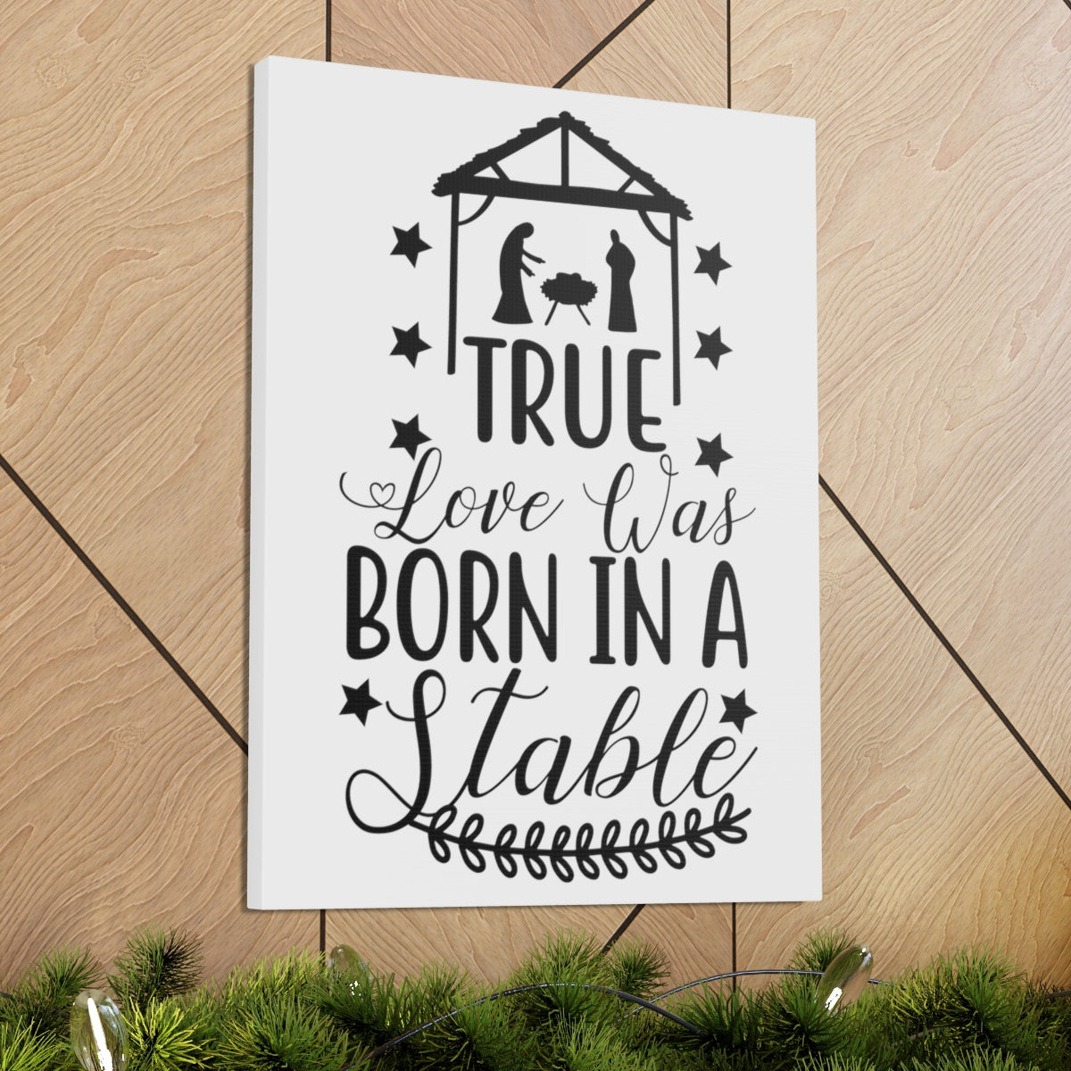 Scripture Walls Love Was Born 1 Corinthians 13:4-8 Christian Wall Art Print Ready to Hang Unframed-Express Your Love Gifts