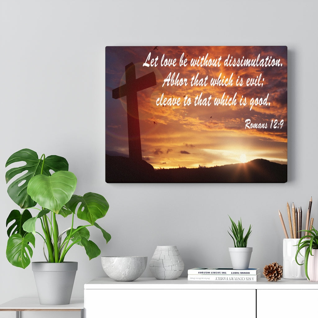 Scripture Walls Love Without Dissimulation Romans 12:9 Bible Verse Canvas Christian Wall Art Ready to Hang Unframed-Express Your Love Gifts