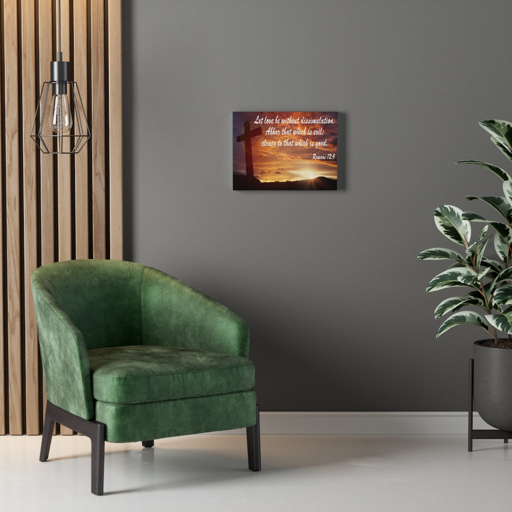 Scripture Walls Love Without Dissimulation Romans 12:9 Bible Verse Canvas Christian Wall Art Ready to Hang Unframed-Express Your Love Gifts
