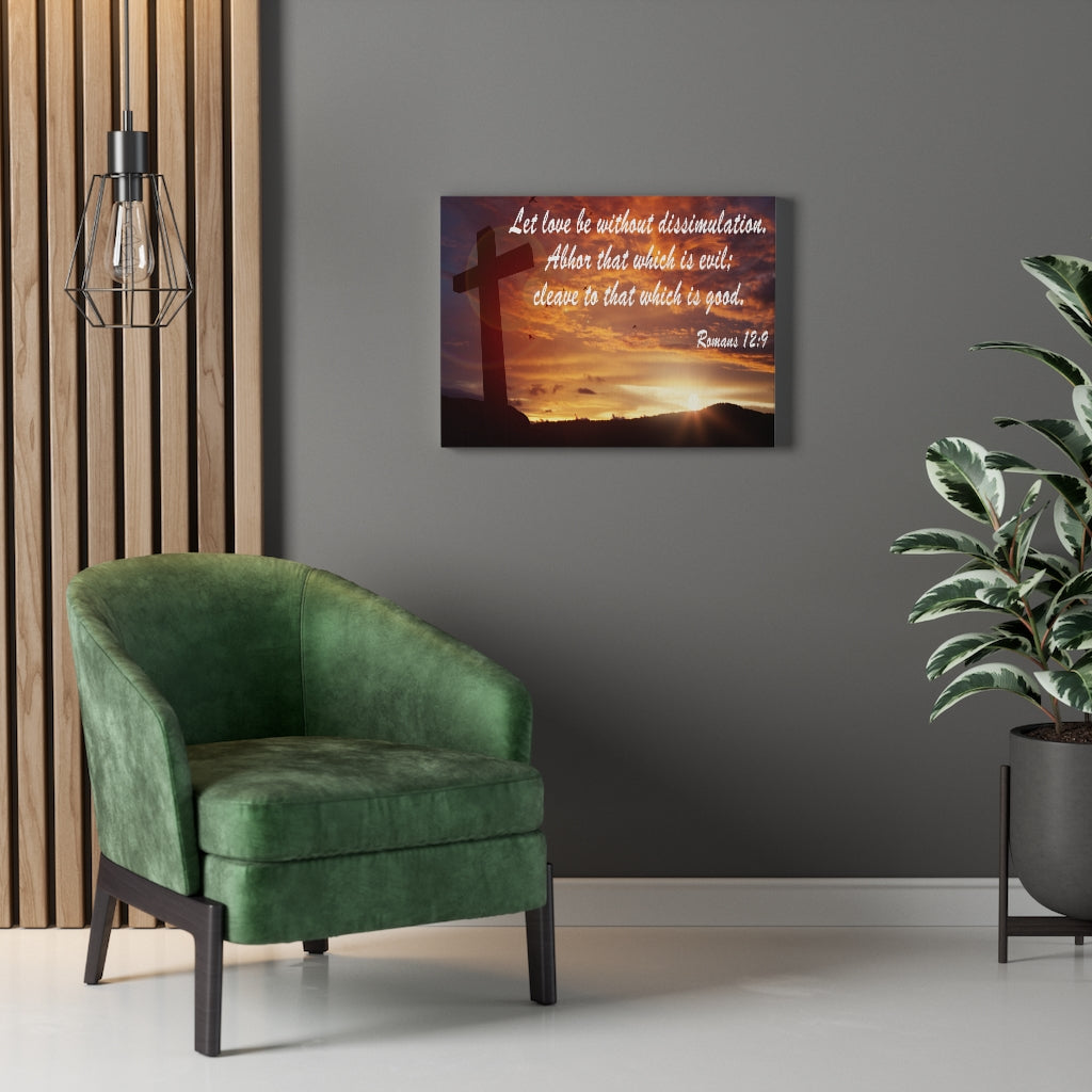 Scripture Walls Love Without Dissimulation Romans 12:9 Bible Verse Canvas Christian Wall Art Ready to Hang Unframed-Express Your Love Gifts