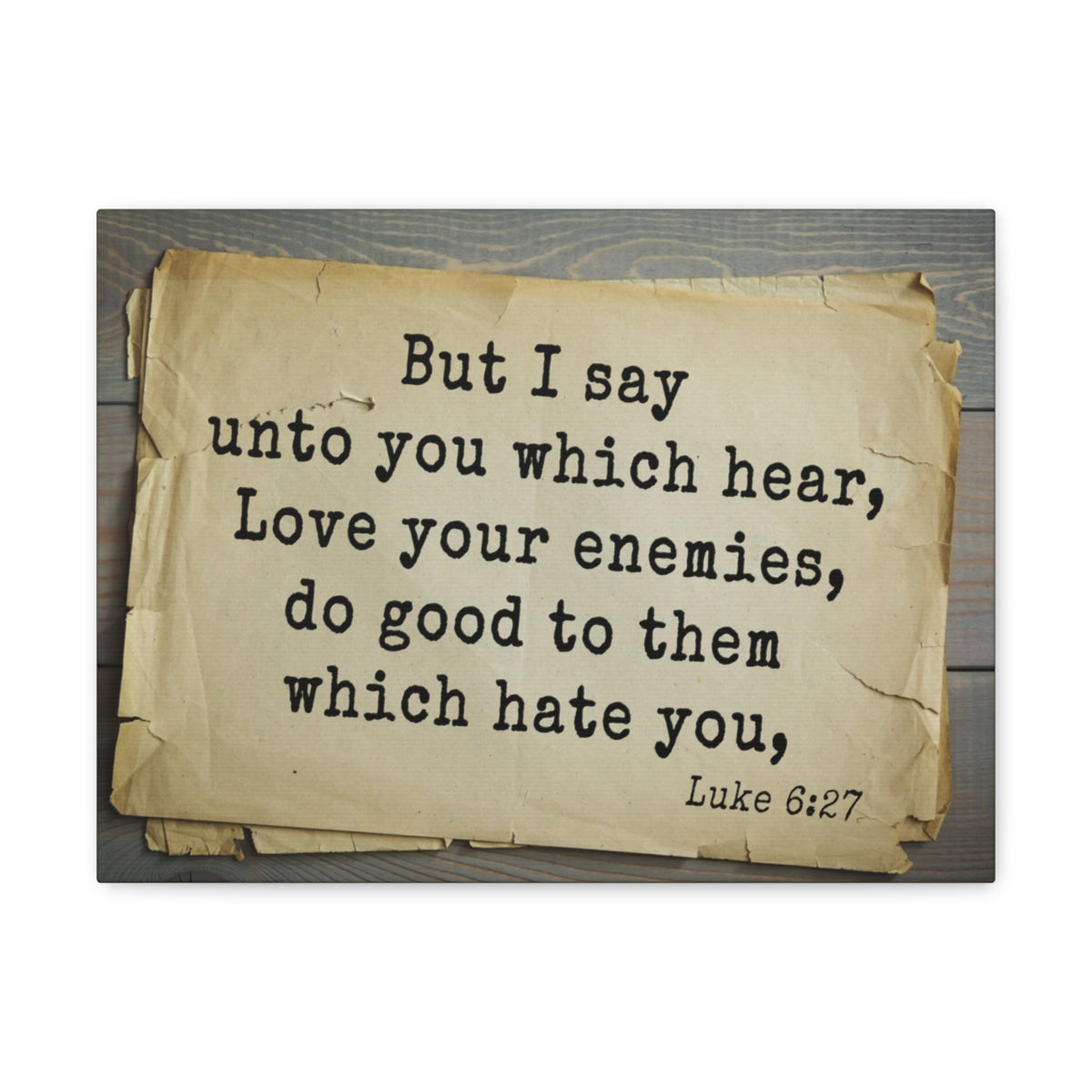 Scripture Walls Love Your Enemies Luke 6:27 Bible Verse Canvas Christian Wall Art Bible Verse Print Ready To Hang Unframed-Express Your Love Gifts