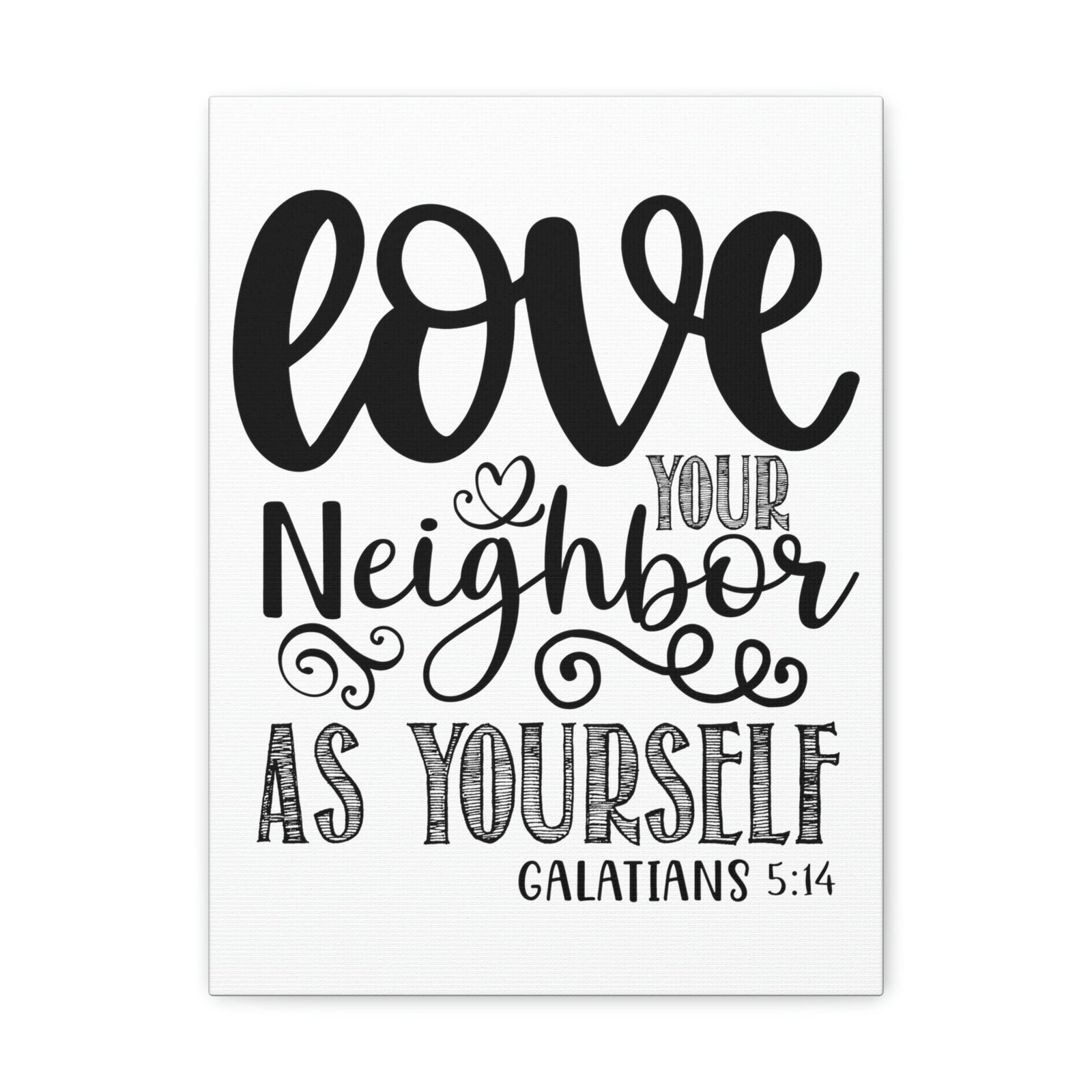 Scripture Walls Love Your Neighbor Galatians 5:14 Heart Christian Wall Art Print Ready to Hang Unframed-Express Your Love Gifts