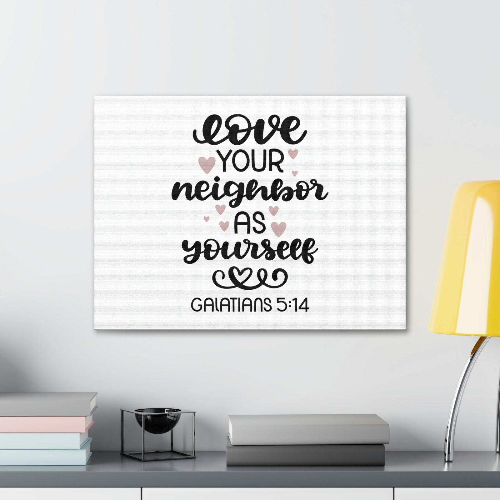 Scripture Walls Love Your Neighbor Galatians 5:14 Hearts Christian Wall Art Bible Verse Print Ready to Hang Unframed-Express Your Love Gifts
