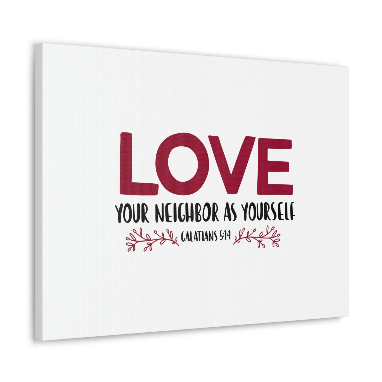 Scripture Walls Love Your Neighbor Galatians 5:14 Red Christian Wall Art Bible Verse Print Ready to Hang Unframed-Express Your Love Gifts