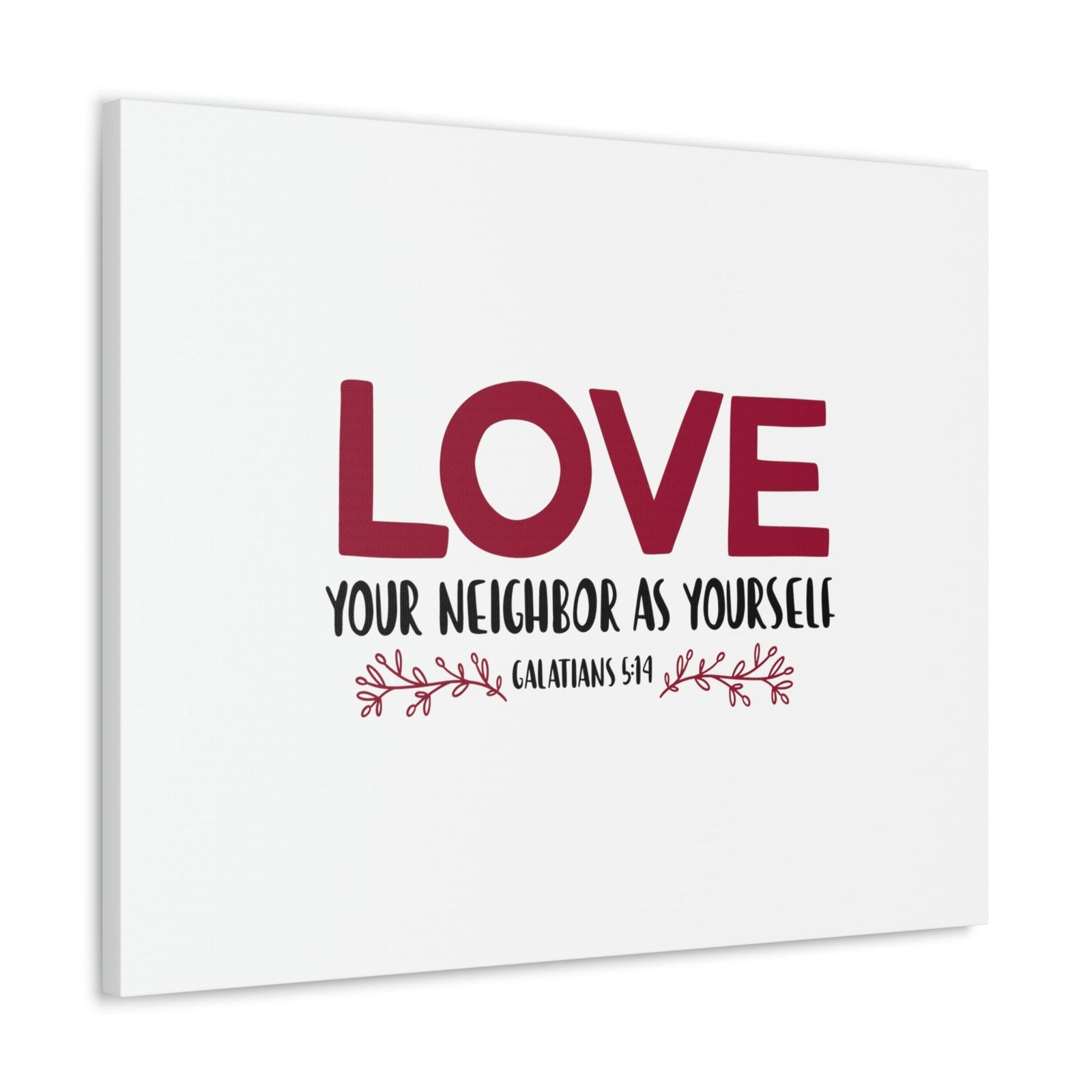 Scripture Walls Love Your Neighbor Galatians 5:14 Red Christian Wall Art Bible Verse Print Ready to Hang Unframed-Express Your Love Gifts