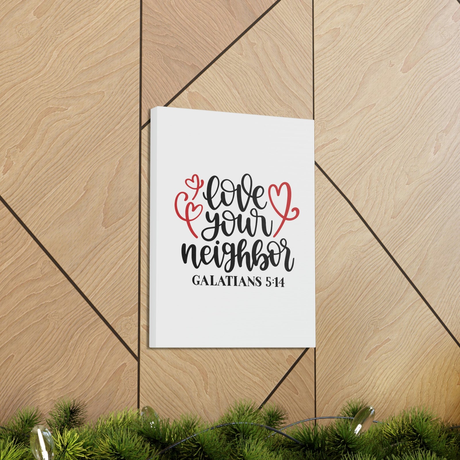 Scripture Walls Love Your Neighbor Galatians 5:14 Red Heart Christian Wall Art Bible Verse Print Ready to Hang Unframed-Express Your Love Gifts