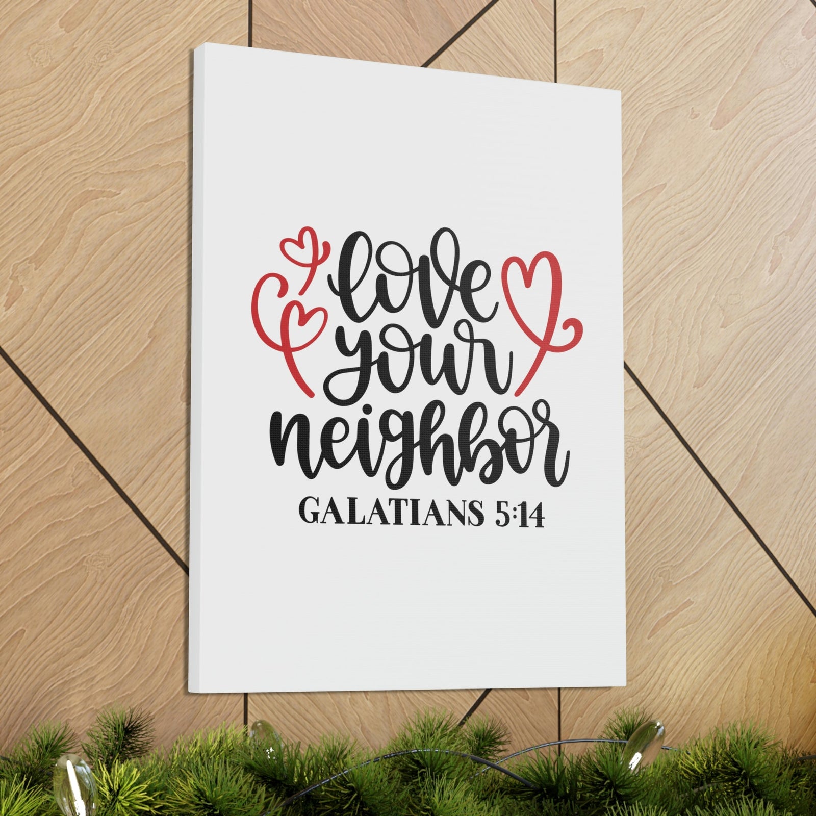 Scripture Walls Love Your Neighbor Galatians 5:14 Red Heart Christian Wall Art Bible Verse Print Ready to Hang Unframed-Express Your Love Gifts