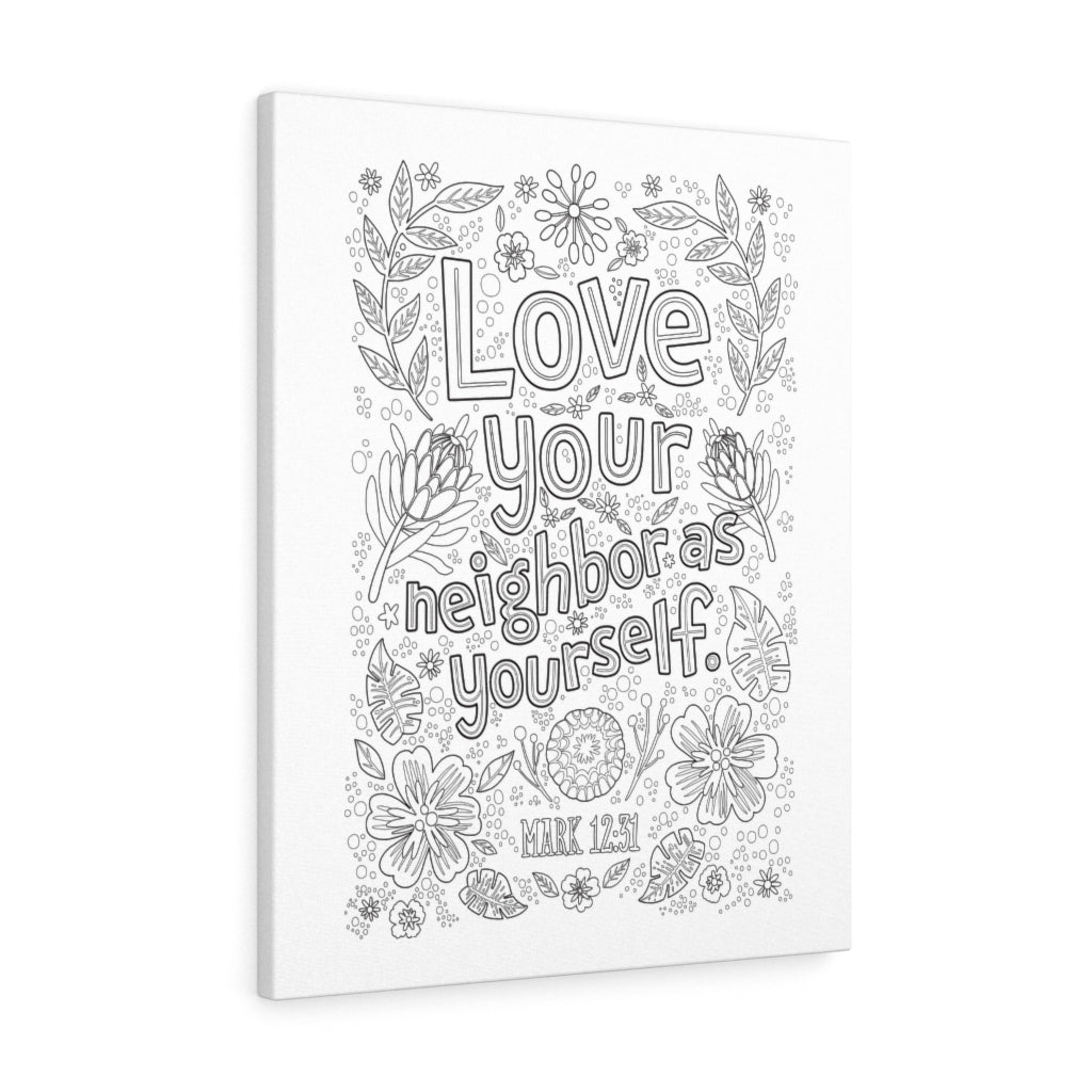 Scripture Walls Love Your Neighbor Mark 12:31 Bible Verse Canvas Christian Wall Art Ready to Hang Unframed-Express Your Love Gifts