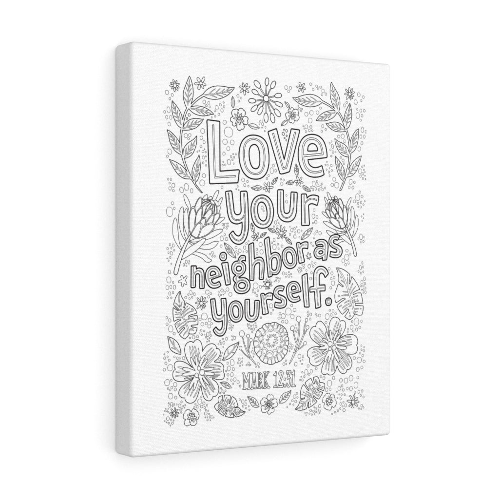 Scripture Walls Love Your Neighbor Mark 12:31 Bible Verse Canvas Christian Wall Art Ready to Hang Unframed-Express Your Love Gifts