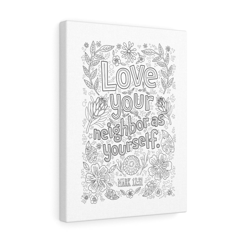 Scripture Walls Love Your Neighbor Mark 12:31 Bible Verse Canvas Christian Wall Art Ready to Hang Unframed-Express Your Love Gifts