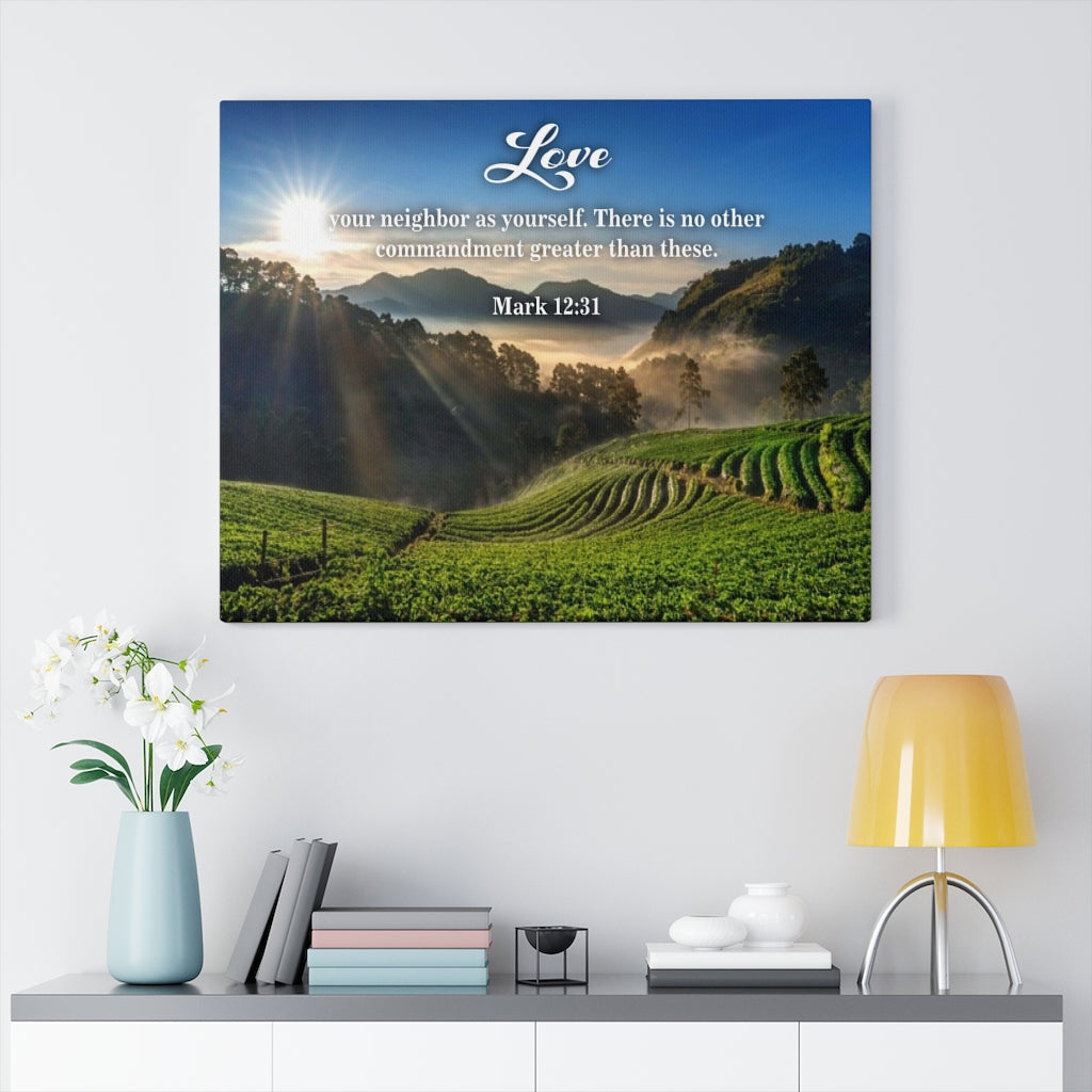 Scripture Walls Love Your Neighbor Mark 12:31 Christian Home Decor Bible Art Unframed-Express Your Love Gifts