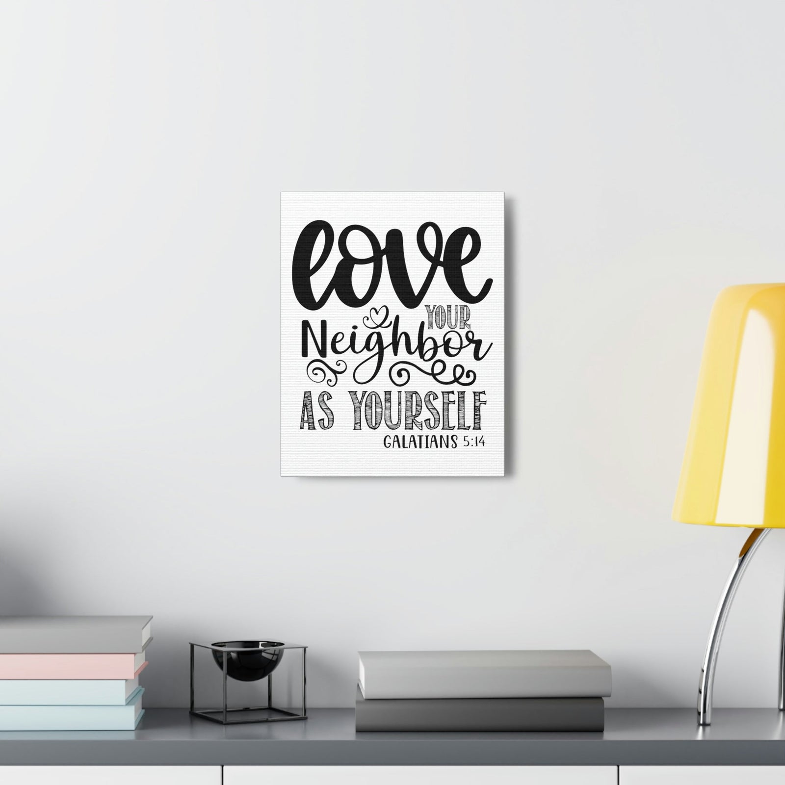 Scripture Walls Love Your Neighbors Galatians 5:14 Bible Verse Canvas Christian Wall Art Ready to Hang Unframed-Express Your Love Gifts